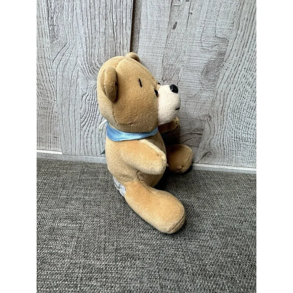 Infantino It's a Boy Brown Teddy Bear Stuffed Plush Blue Ribbon